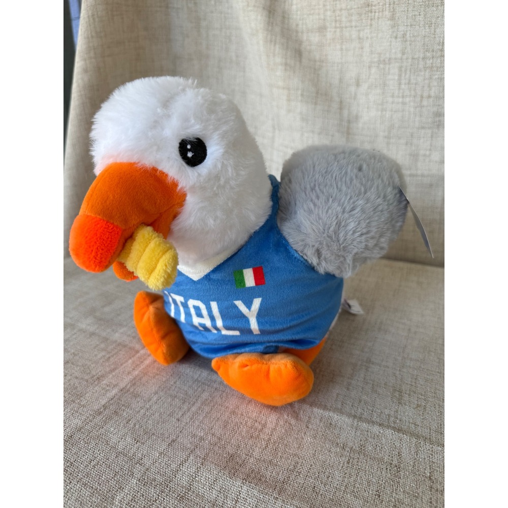 Fiesta Sunny the Seagull Plush Unisex 10in Blue NWT Italy Soccer Curly Fry Bird